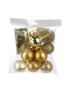 УЦЕНКА Набор шаров пластик с бусами и мишурой 12 шт "Ариозо" золото - Фото 10