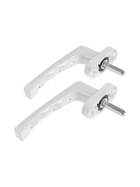 Ручка для окон ПВХ ТУНДРА, пластиковая, 32 мм, белая, набор 2 шт.