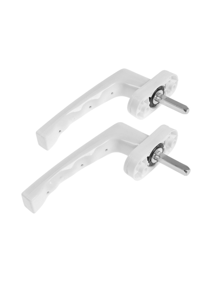 Ручка для окон ПВХ ТУНДРА, пластиковая, 32 мм, белая, набор 2 шт. - Фото 1