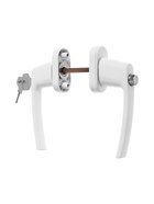 Ручка для окон ПВХ ТУНДРА с замком, алюминий, 32 мм, белая, набор 2 шт. - Фото 1