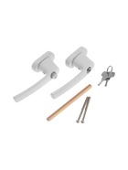 Ручка для окон ПВХ ТУНДРА с замком, алюминий, 32 мм, белая, набор 2 шт. - Фото 4