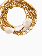 Набор браслетов «Жемчуг Барочный с цепями», 7 шт. белый в золоте  (артикул 10936496)  большой выбор товаров оптом и в розницу по низким ценам с доставкой