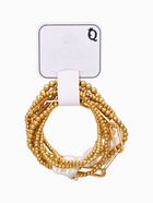 Набор браслетов «Жемчуг Барочный с цепями», 7 шт. белый в золоте  (артикул 10936496)  большой выбор товаров оптом и в розницу по низким ценам с доставкой