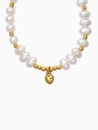 Браслет из бусин «Жемчуг. Рисовая жемчужина с сердцем», L=18 см, белый в золоте  (артикул 10936498)  большой выбор товаров оптом и в розницу по низким ценам с доставкой