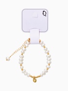 Браслет из бусин «Жемчуг. Рисовая жемчужина с сердцем», L=18 см, белый в золоте  (артикул 10936498)  большой выбор товаров оптом и в розницу по низким ценам с доставкой