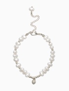 Браслет из бусин «Жемчуг. Рисовая жемчужина с сердцем», L=18 см, белый в серебре  (артикул 10936499)  большой выбор товаров оптом и в розницу по низким ценам с доставкой