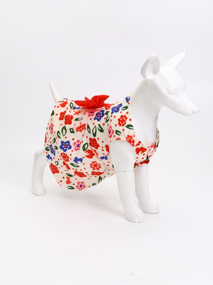 Платье для животных «Матушка», размер L, ДС 35, ОГ 45 см, хлопок, разноцветное