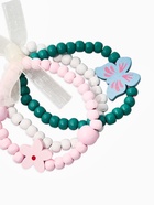 Набор детских браслетов 3 шт. «Выбражулька. Бабочка» с бантом, d=6 см, розово-зеленый - Фото 2