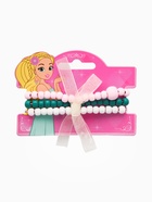 Набор детских браслетов 3 шт. «Выбражулька. Бабочка» с бантом, d=6 см, розово-зеленый - Фото 3