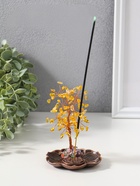 Подставка под благовония «Дерево на цветке», жёлтый, 72 камня, 9×9×13.5 см  (артикул 10961723)  большой выбор товаров оптом и в розницу по низким ценам с доставкой