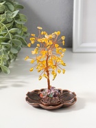 Подставка под благовония «Дерево на цветке», жёлтый, 72 камня, 9×9×13.5 см - Фото 2