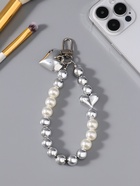 Брелок для ключей на карабине «Жемчужная нить с сердцем», на сумку, рюкзак, серебристо-белый, 11×3×1 см  (артикул 10967171)  большой выбор товаров оптом и в розницу по низким ценам с доставкой