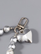 Брелок для ключей на карабине «Жемчужная нить с сердцем», на сумку, рюкзак, серебристо-белый, 11×3×1 см  (артикул 10967171)  большой выбор товаров оптом и в розницу по низким ценам с доставкой