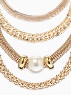 Браслеты «Стиль. Плетение и Звенья», набор 4 шт. L=17 см, белый в золоте - Фото 2