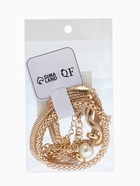 Браслеты «Стиль. Плетение и Звенья», набор 4 шт. L=17 см, белый в золоте - Фото 6