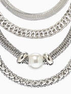 Браслеты «Стиль. Плетение и Звенья», набор 4 шт. L=17 см, белый в серебре - Фото 2