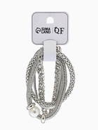 Браслеты «Стиль. Плетение и Звенья», набор 4 шт. L=17 см, белый в серебре - Фото 5