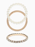 Браслеты «Стиль», набор 3 шт. шар №8, со стразами, тянется, белый в золоте  (артикул 10967828)  большой выбор товаров оптом и в розницу по низким ценам с доставкой