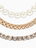 Браслеты «Стиль», набор 3 шт. шар №8, со стразами, тянется, белый в золоте  (артикул 10967828)  большой выбор товаров оптом и в розницу по низким ценам с доставкой