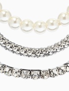 Браслеты «Стиль», набор 3 шт. шар №8, со стразами, тянется, белый в серебре  (артикул 10967829)  большой выбор товаров оптом и в розницу по низким ценам с доставкой