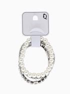 Браслеты «Стиль», набор 3 шт. шар №8, со стразами, тянется, белый в серебре  (артикул 10967829)  большой выбор товаров оптом и в розницу по низким ценам с доставкой