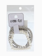 Браслеты «Стиль», набор 3 шт. шар №8, со стразами, тянется, белый в серебре  (артикул 10967829)  большой выбор товаров оптом и в розницу по низким ценам с доставкой