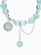 Браслет с подвесками «Сахарный», диск, сердечко, шар №10, d=6 см, бело-голубой в серебре  (артикул 10967913)  большой выбор товаров оптом и в розницу по низким ценам с доставкой