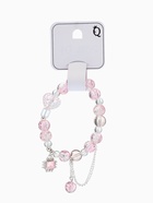 Браслет с подвесками «Сахарный», ромб, сердечко, шар №10, d=6 см, бело-розовый в серебре  (артикул 10967914)  большой выбор товаров оптом и в розницу по низким ценам с доставкой