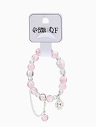 Браслет с подвесками «Сахарный», ромб, сердечко, шар №10, d=6 см, бело-розовый в серебре  (артикул 10967914)  большой выбор товаров оптом и в розницу по низким ценам с доставкой