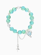 Браслет с подвесками «Сахарный», сердце, искра. шар № 10/8, d=6 см, зелено-голубой в серебре  (артикул 10967932)  большой выбор товаров оптом и в розницу по низким ценам с доставкой