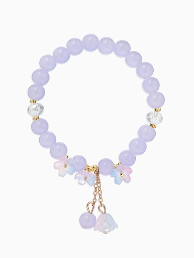 Браслет «Цветы Незабудки», шар №8, d=6 см, фиолетовый