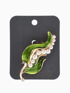 Брошь «Стручок гороха», бело-зелёная в золоте  (артикул 10968251)  большой выбор товаров оптом и в розницу по низким ценам с доставкой