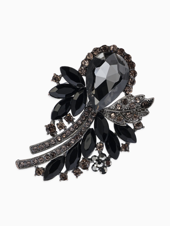 Брошь «Императрица. Букет», чернёная в серебре