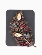 Брошь «Императрица. Лист», бордово-коричневая в чернёном золоте  (артикул 10968257)  большой выбор товаров оптом и в розницу по низким ценам с доставкой