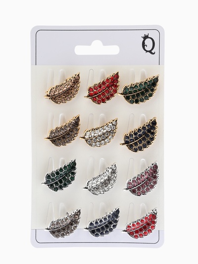 Брошь маленькая «Листик», МИКС