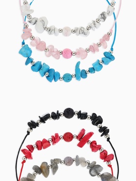 Браслет под натуральный камень «Крошка» с бусиной №8, цвет МИКС