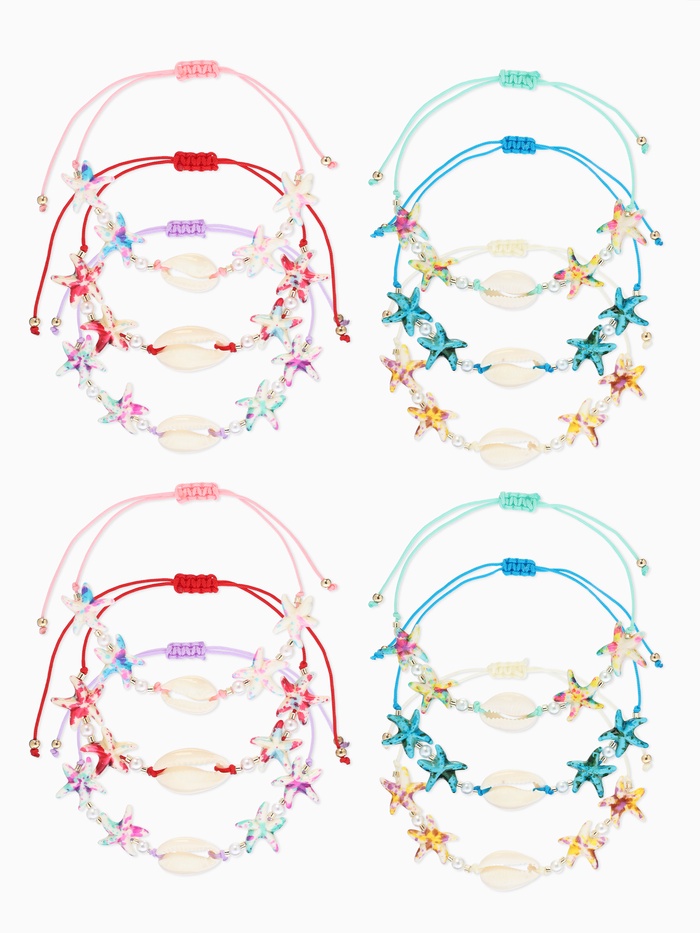 Браслет на нити «Морской. Ракушка и звезда», d=6 см, МИКС