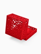 Футляр бархатный под браслет «Куб резной», 10×10×6.5 см, вставка красная, красный - фото 809544243