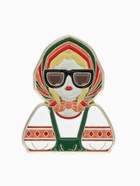 Значок «Русская красавица» в косынке, цветной в золоте - фото 121985296