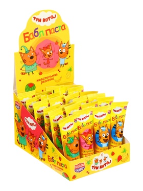 Жевательная резинка «Бабл Паста Три кота» ассорти в тюбике, 20 г