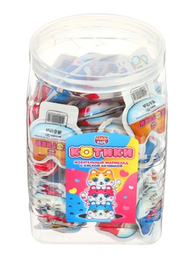 Жевательный мармелад с кислой начинкой «Котики», 12 г