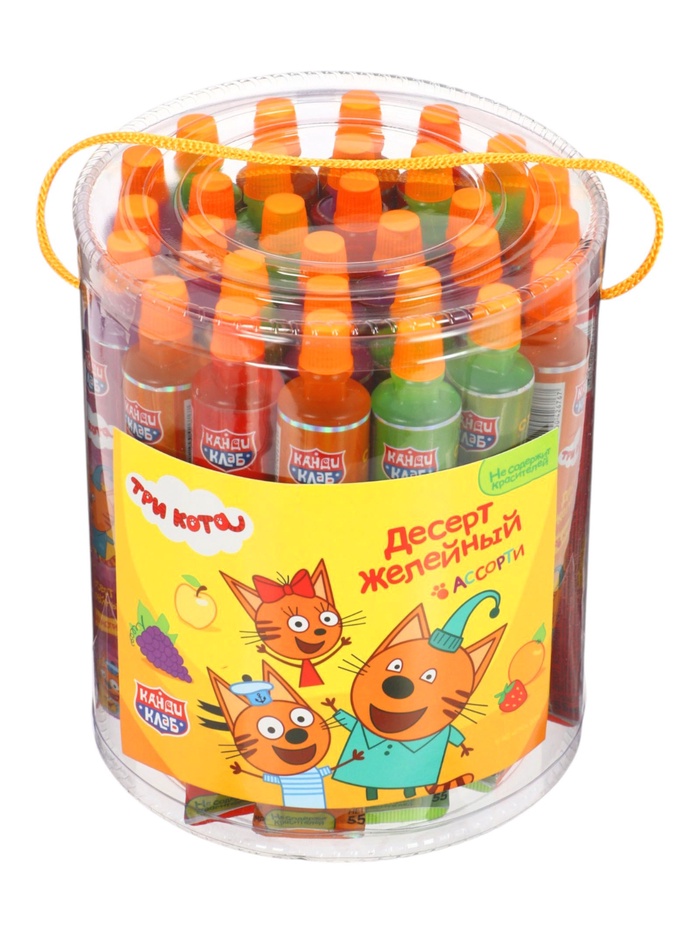 Десерт желейный «Зубная паста Три кота» ассорти в тюбике, 55 г - Фото 1