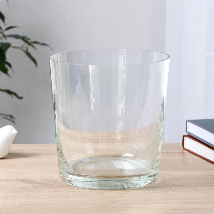 УЦЕНКА Ваза "Коническая" h-19см d-17см, прозрачная - Фото 1