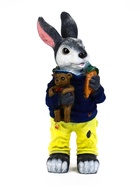 Садовая фигура из полистоуна «Заяц с морковкой», 20×19×46 см  (артикул 10975392)  большой выбор товаров оптом и в розницу по низким ценам с доставкой