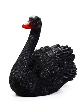 Садовая фигура из полистоуна «Чёрный лебедь», 32×22×35 см