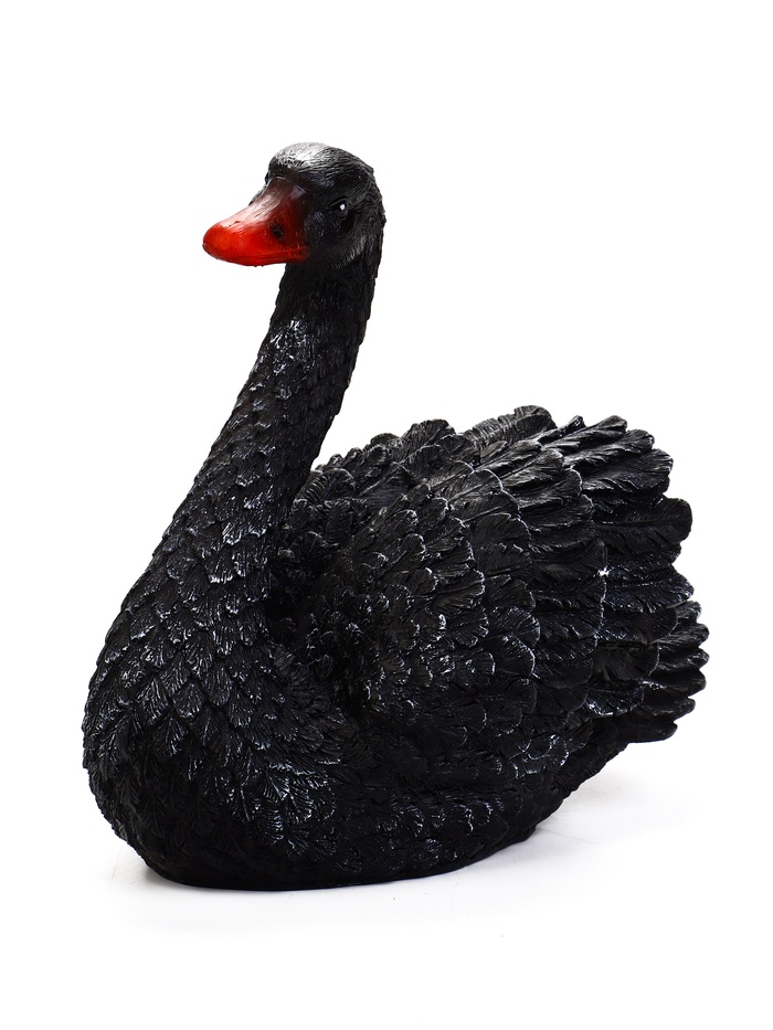 Садовая фигура из полистоуна «Чёрный лебедь», 32×22×35 см
