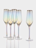 УЦЕНКА Набор бокалов для шампанского 6 шт "Дарио" 180 мл, 7х27,5 см, перламутр - Фото 1