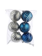 УЦЕНКА Набор шаров пластик d-8 см, 6 шт "Роксолана" бело-синий - Фото 6