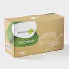 УЦЕНКА Маслёнка BellaTenero, 330 мл, с ножом для масла, на бамбуковой подставке, фарфор, белая - Фото 4