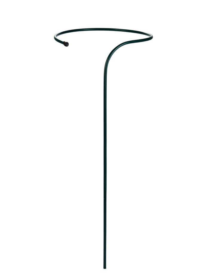 Кустодержатель для цветов, d=35 см, h=80 см, ножка d=1 см, металл, зелёный